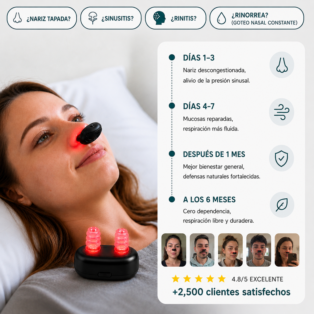 Dispositivo Nasal de Luz Roja